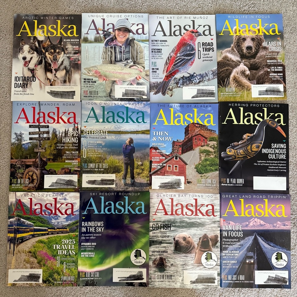 12 issues of Alaska magazine